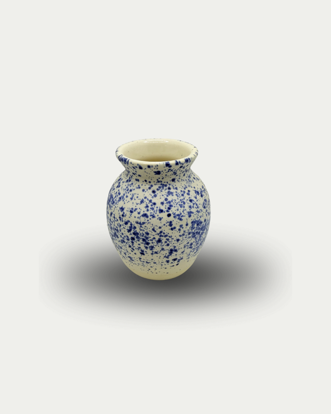 Blue and White Speckled Vase